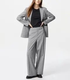 【新品】UNIQLO 感動ワイドパンツ Ｍ グレー ドライ