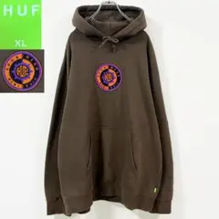 4XL相当　HUF　サークルロゴ刺繍のビッグパーカー　ヘヴィウェイト　肉厚　ハフのサムネイル