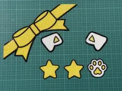 うちわ デコパーツ 黄色 セット