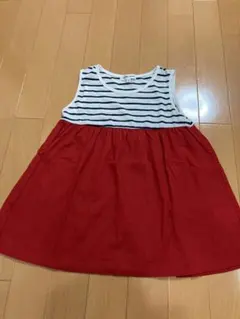 美品　GLOBAL WORK ノースリーブ　ワンピース ボーダー　赤　XL