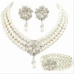 アクセサリー★パール★ネックレス★ブレスレット★イヤリング★ 3点セット