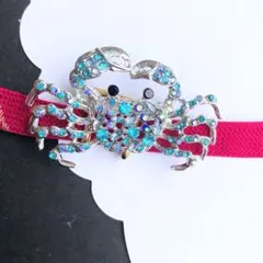 帯留め　夏　蟹　帯留　水色　青　浴衣　帯締め　帯飾り　三分紐　大人　シワ　兵児帯