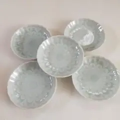 【新品未使用】和食器 小鉢 5個セット 陶器 取り皿 レトロ 小皿 花柄