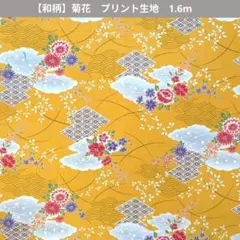 【和柄】菊花　プリント生地　1.6m　262