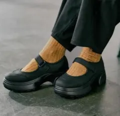 LEPSIM ストラップ厚底シューズ ブラック L(24～24.5㎝)