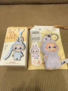 PIN FOR LOVE labubu ラブブ イニシャル E