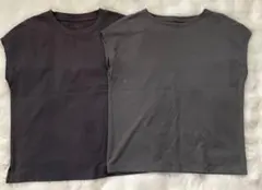 無印良品 フレンチスリーブTシャツ 色違い デザイン違い 2枚セット