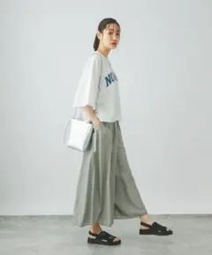 GLOBAL WORK さらさらリラックスフレアワイドパンツ