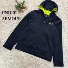 【アンダーアーマー】パーカー　黒　ブラック　SM フルジッパー　フーディー
