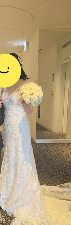 ホワイト レース ウェディングドレス