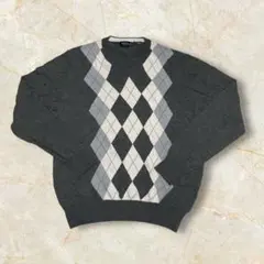 Linea Rosso SIGNATURE ウールニット US アーガイル M