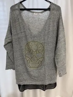 ZARA スカルモチーフ　長袖トップス
