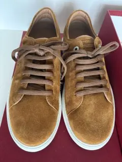 新品未使用 フェラガモ NEWPORT スエード 7.5 EE ブラウン 箱付