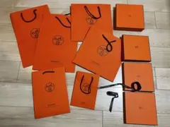 HERMES ショップ袋・ボックス セット　袋6枚、 箱4個、リボン2本