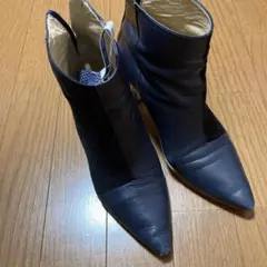 ファビオルスコーニ ネイビー×ブラック コンビ ショートブーツ
