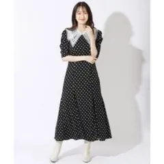 新品未使用衿付きドットワンピース