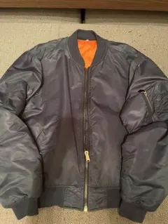 MA-1 ビンテージ フライトジャケット リバーシブル オレンジ 裾ダメージあり