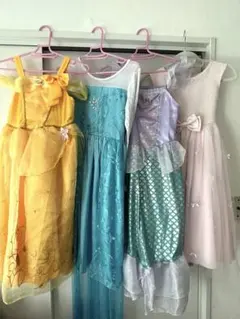 プリンセス子供用ドレスセット（イエロー・水色・紫・ピンク）130 140