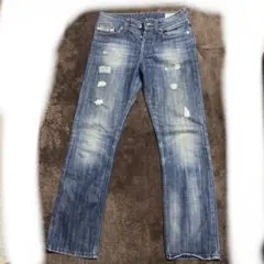 DIESEL THANAZダメージ加工 ストレートデニム