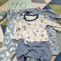 181.ロンパース3枚セット　70　古着