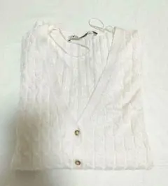 ZARA ホワイトカーディガン 未使用 Lサイズのサムネイル