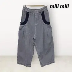 mili mili ミリミリ　 半端丈　バルーン　ヒッコリー　デニムパンツのサムネイル