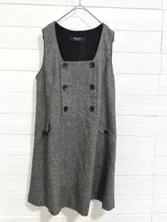 美品 コムサデモード ブロンドフ マタニティ ジャンパースカート 濃グレー