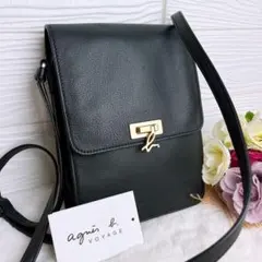美品☆agnes b.アニエスベー ショルダーバッグ ブラック レザーのサムネイル