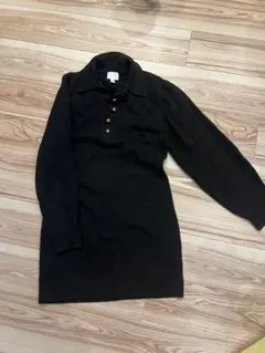 H&M 黒 長袖 ポロシャツスタイル ワンピース M