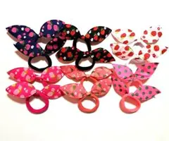ヘアゴム 40点セット いちご柄 リボン型 ②