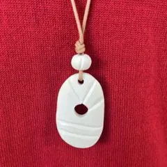 天然素材オーバル型ペンダントネックレス