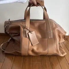 美品・希少 COACH ボストンバッグ 大容量 南京錠 鍵付 レザー ブラウン