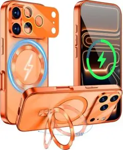 iPhone17 pro ケース Magsafe対応 ワイヤレス充電 スタンド付