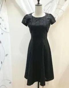 M'S GRACY エムズグレイシー フロッキー ワンピース 花柄 リボン 黒
