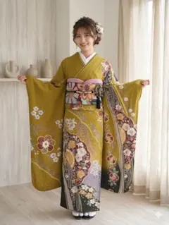 可愛い♡振袖フルセット　成人式　正絹振袖　袋帯