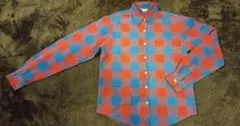 年中使えるチェック柄シャツ　ネイビー×レッド　古着屋さんで購入しました♪