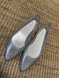 RANDA シルバー グリッター レインパンプス　Ｌサイズ