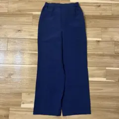 ブルー　ストレートパンツ ゴムウエスト