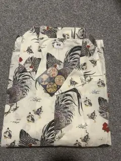 新品未使用品】UNIQLO 芸艸堂 伊藤若沖アロハシャツ 鶏柄 Mサイズ