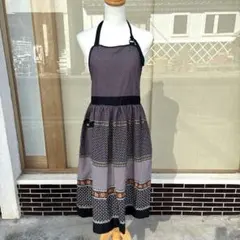 昭和レトロ　SONY ドット柄　エプロン 黒と白