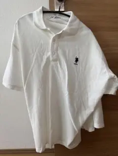 U.S. POLO ASSN. ホワイト ポロシャツ 刺繍ロゴ