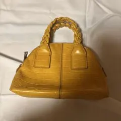 ZARA イエロー クロコダイル風 ハンドバッグ