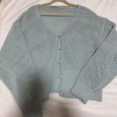 ADAM ET ROPE 水色　アクアブルー　カーディガンのサムネイル
