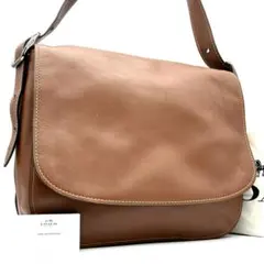 極美品 コーチ サドルバッグ38 メッセンジャーバッグ ブラウン A4 レザー