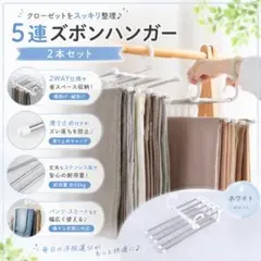 5連 ズボンハンガー 2本セットのサムネイル