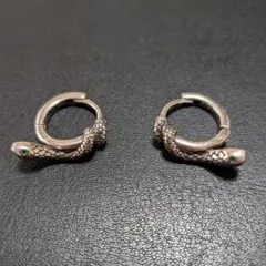 蛇デザイン フープピアス シルバー925