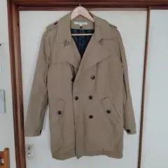 HVCメンズトレンチコート Lサイズ ベージュ 2ウェイ インナー取外し機能付き
