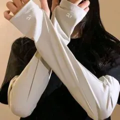 冷感 アームカバー UVカット スリーブ ライトグレーのサムネイル