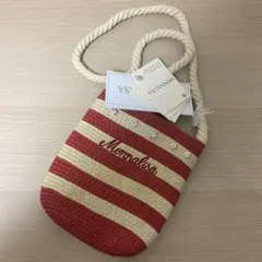MONNALISA モナリザ♡ショルダーカゴバック　ボーダー　ストーンのサムネイル