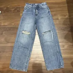 【ローリーズファーム】ワイドレッグデニムS